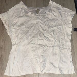 Lane Bryant Cream Short Sleeve Tee